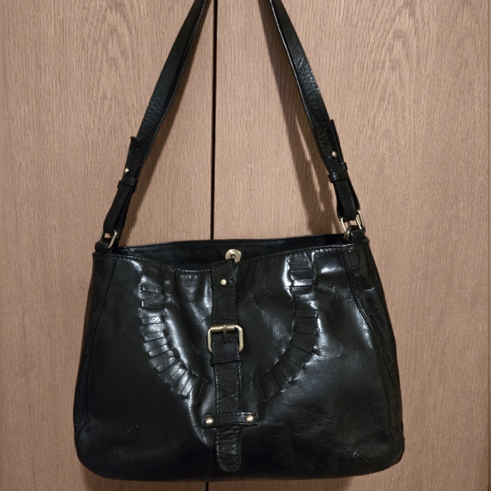 BOC by born Black Leather Shoulder Bag
